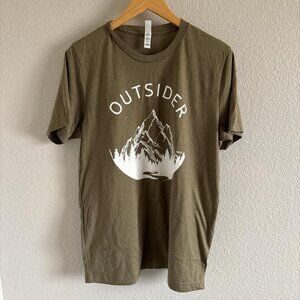 Olive Green Alley & Rae Outsider Mountain Scene T Shirt